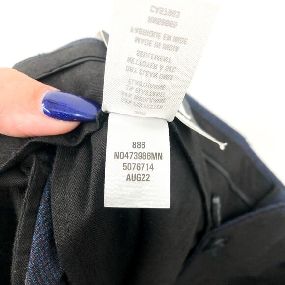 NORDSTROM Men's Tech Smart Dress Pants 30R Blue Check Trim Fit Textured NWT - Picture 8 of 8